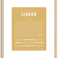 Lennon (female) | Name Art Print