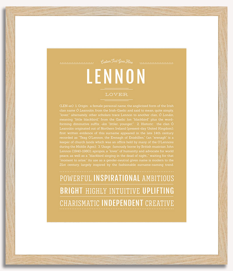 Lennon (female) | Name Art Print