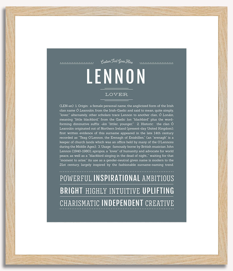 Lennon (male) | Name Art Print