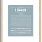 Lennon (female) | Name Art Print