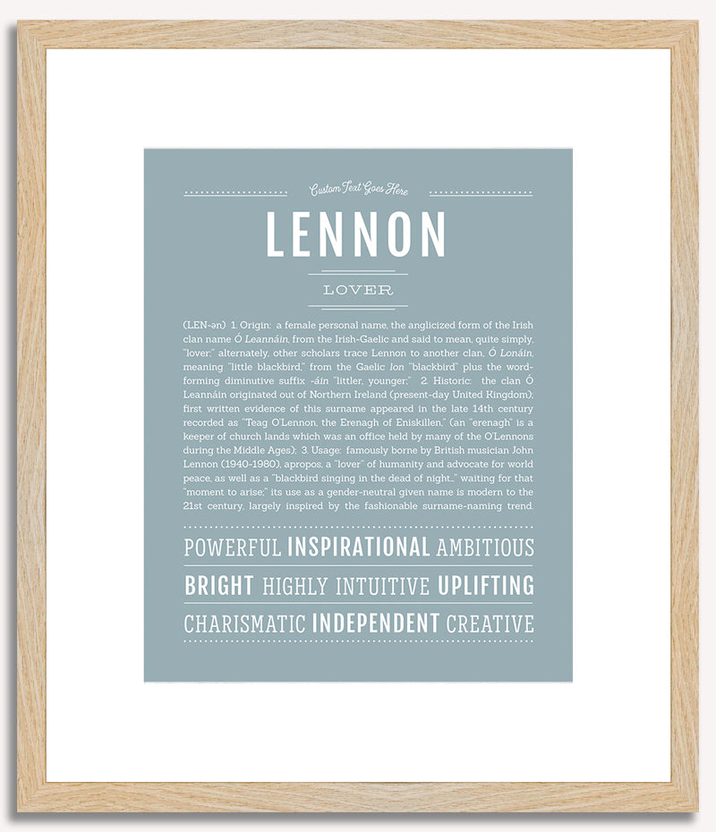 Lennon (female) | Name Art Print