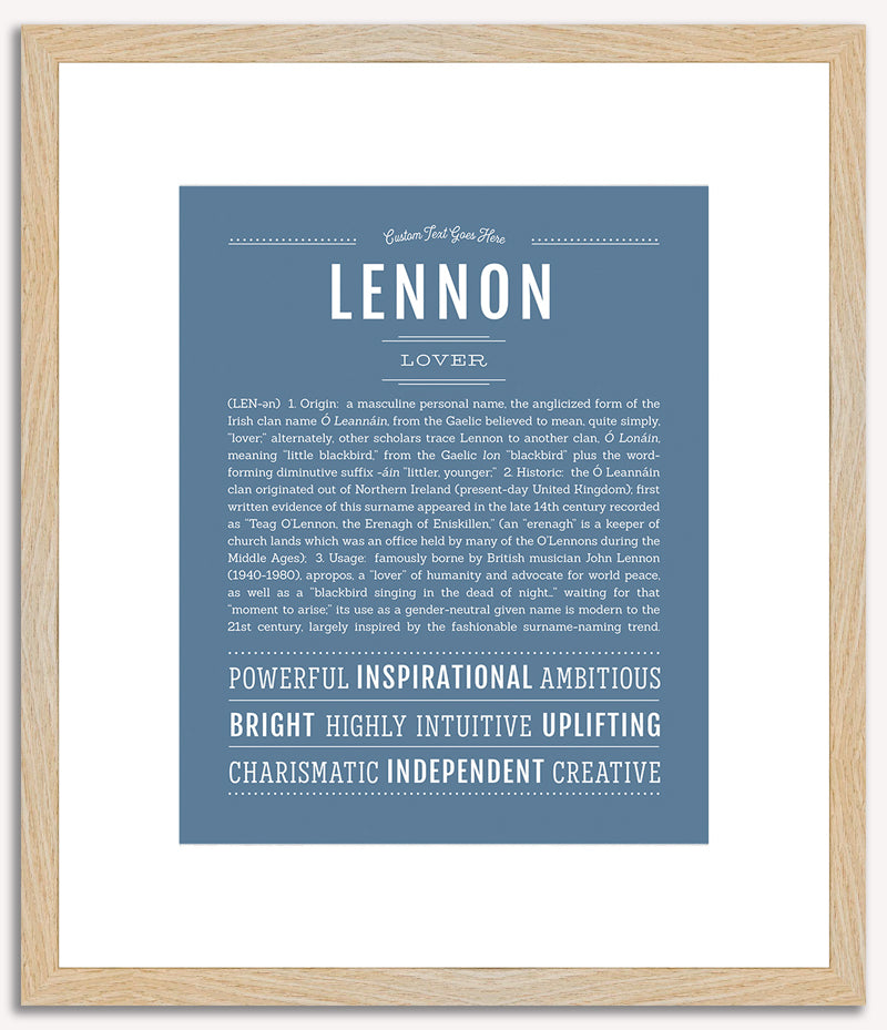 Lennon (male) | Name Art Print