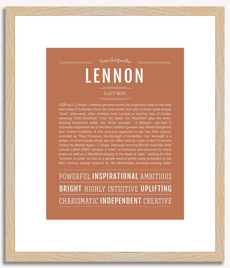 Lennon (male) | Name Art Print