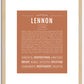 Lennon (female) | Name Art Print