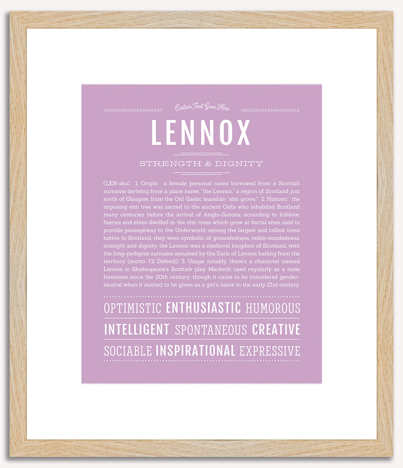 Lennox (female) | Name Art Print