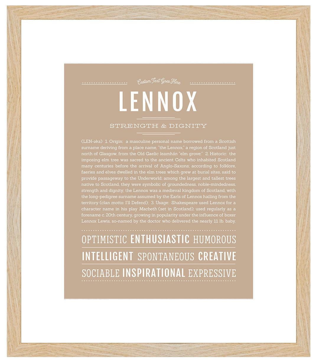 Lennox (female) | Name Art Print