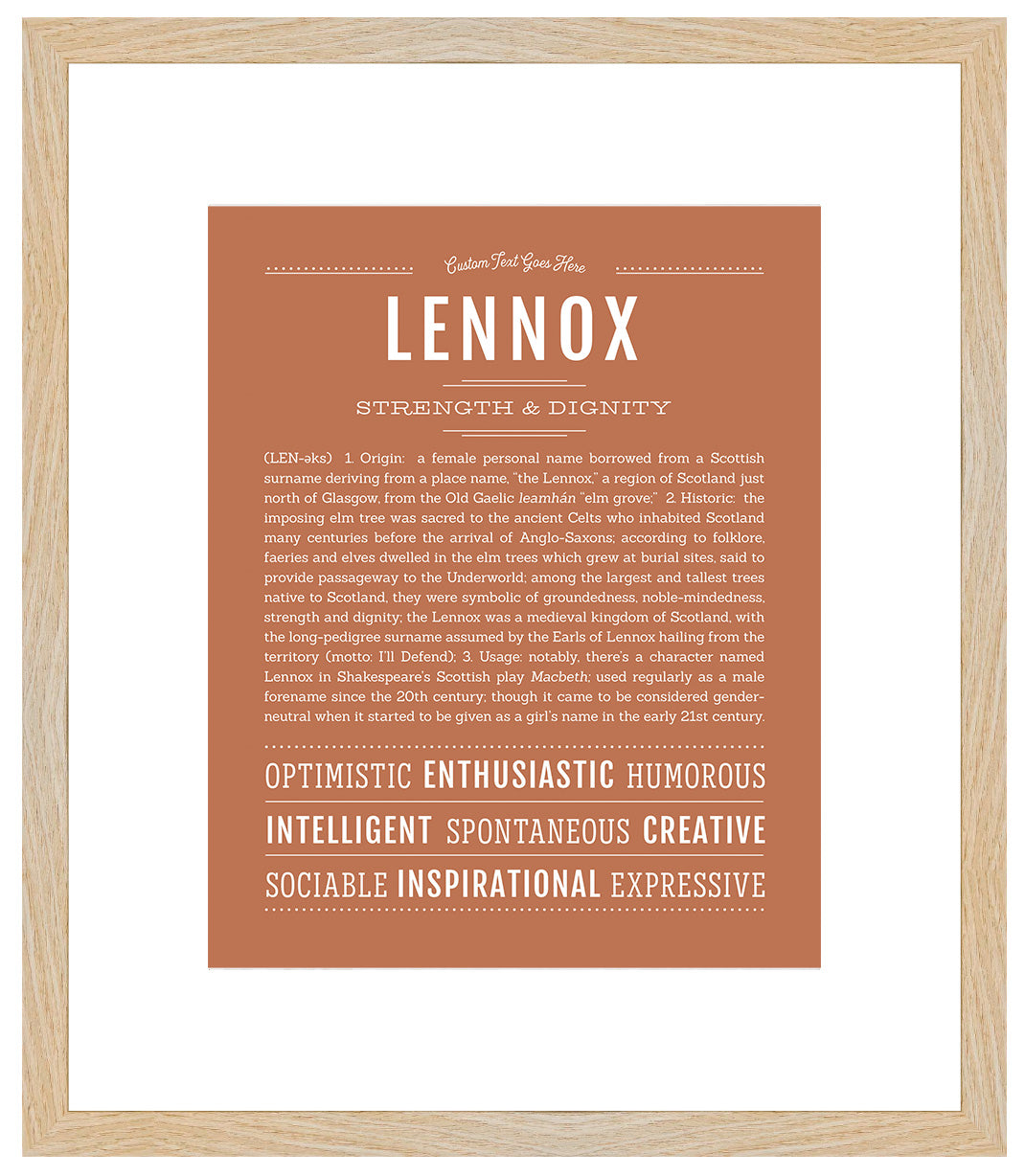 Lennox (female) | Name Art Print