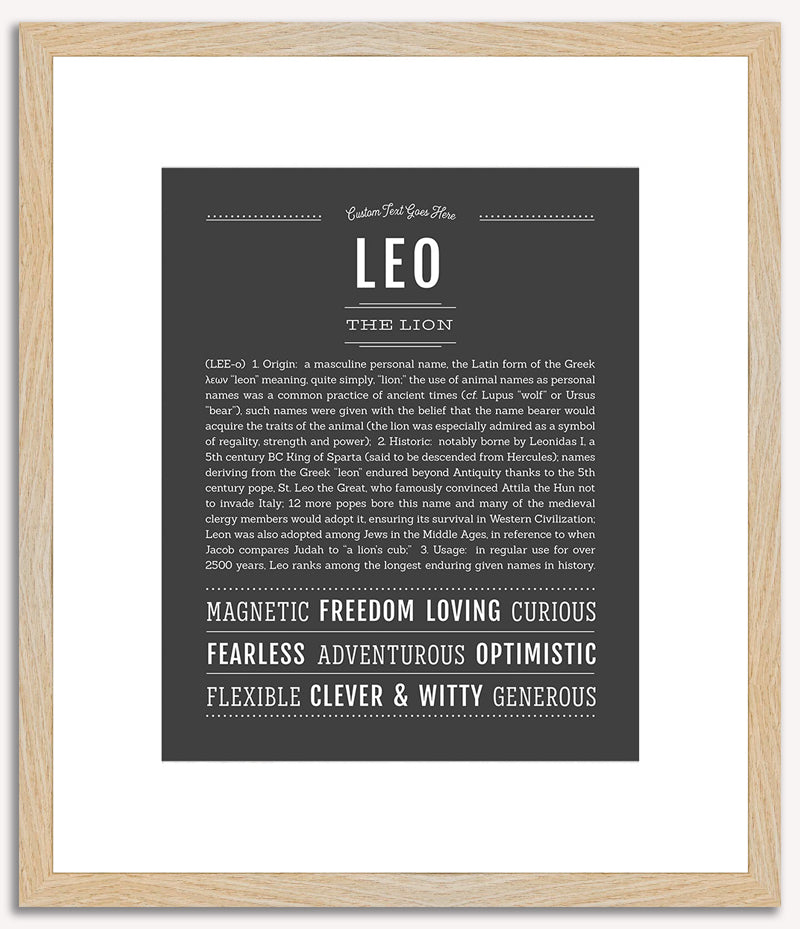 hängematte leo englisch Leo Personalized Name Meaning Art Prints – Name Stories