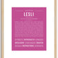 Lesli | Name Art Print