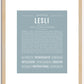 Lesli | Name Art Print