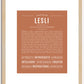 Lesli | Name Art Print