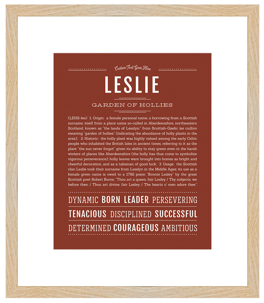 Leslie (male) | Name Art Print