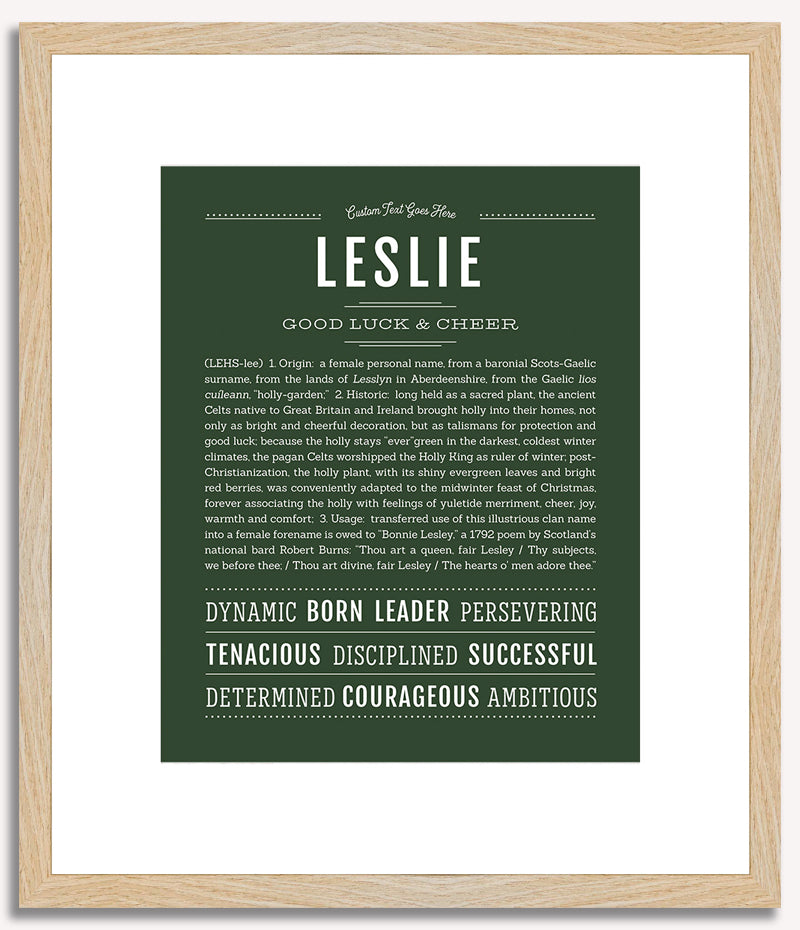 Leslie (female) | Name Art Print