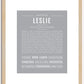 Leslie (female) | Name Art Print