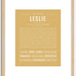 Leslie (female) | Name Art Print