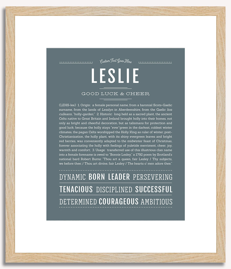 Leslie (female) | Name Art Print