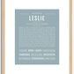 Leslie (female) | Name Art Print