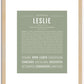 Leslie (male) | Name Art Print