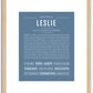 Leslie (male) | Name Art Print