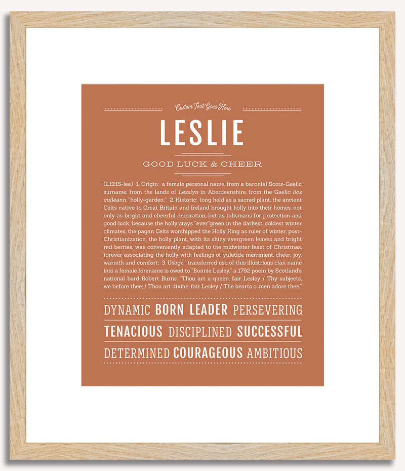 Leslie (male) | Name Art Print