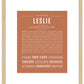 Leslie (female) | Name Art Print