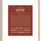 Lettie | Name Art Print