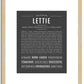 Lettie | Name Art Print