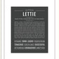 Lettie | Name Art Print