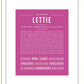 Lettie | Name Art Print
