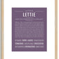 Lettie | Name Art Print