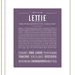 Lettie | Name Art Print