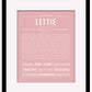 Lettie | Name Art Print