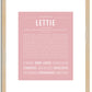 Lettie | Name Art Print