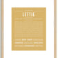 Lettie | Name Art Print