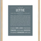 Lettie | Name Art Print