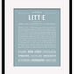 Lettie | Name Art Print