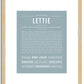 Lettie | Name Art Print