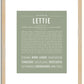 Lettie | Name Art Print
