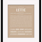 Lettie | Name Art Print