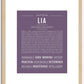 Lia | Name Art Print