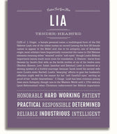 Lia | Name Art Print – Name Stories