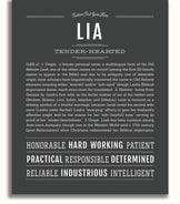 Lia | Name Art Print – Name Stories