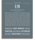 Lia | Name Art Print – Name Stories