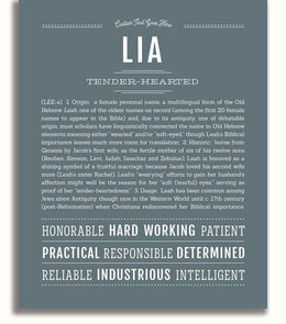 Lia | Name Art Print – Name Stories