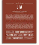 Lia | Name Art Print – Name Stories