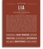Lia | Name Art Print – Name Stories