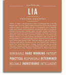 Lia | Name Art Print – Name Stories