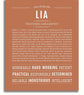 Lia | Name Art Print – Name Stories