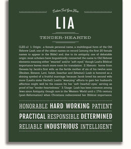 Lia | Name Art Print – Name Stories