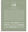 Lia | Name Art Print – Name Stories